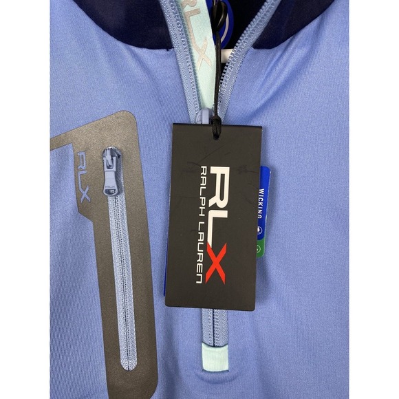 NWT RLX Ralph Lauren Golf 1/4 Zip Pullover Navy Blue Men’s Sz Medium MSRP $148 - Picture 6 of 11